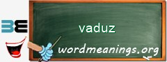 WordMeaning blackboard for vaduz